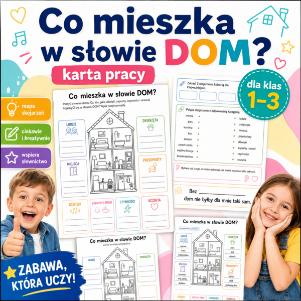Co mieszka w słowie DOM? — rozbudowana mapa 8 kategorii