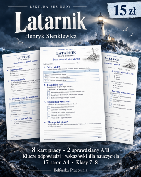 🌊 „Latarnik” — LEKTURA BEZ NUDY Henryk Sienkiewicz | klasy 7–8