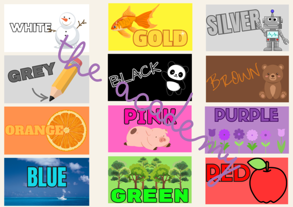 Colours – kolory po angielsku | Karty obrazkowe