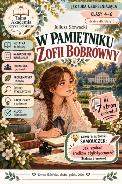 W PAMIĘTNIKU ZOFII BOBRÓWNY – kompletny materiał do pracy z wierszem Juliusza Słowackiego