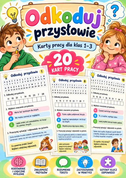 Odkoduj przysłowie! – 20 kart pracy dla klas 1–3