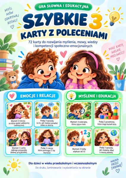 Szybkie 3- karty z poleceniami