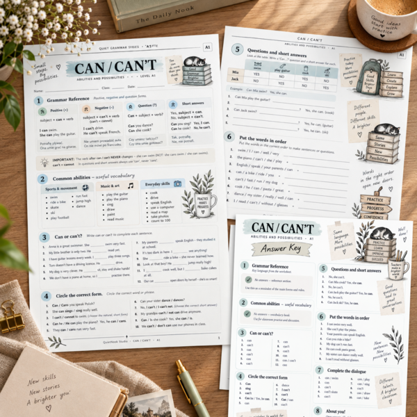 Can / Can’t – umiejętności i możliwości | Karta pracy A1