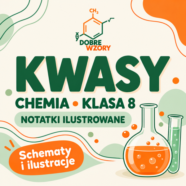Kwasy. Chemia, klasa 8. Kolorowe notatki graficzne PDF