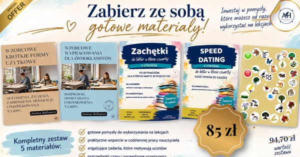 PAKIET POWEBINAROWY – 5 GOTOWYCH MATERIAŁÓW DLA POLONISTY