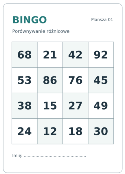 Bingo - porównywanie różnicowe