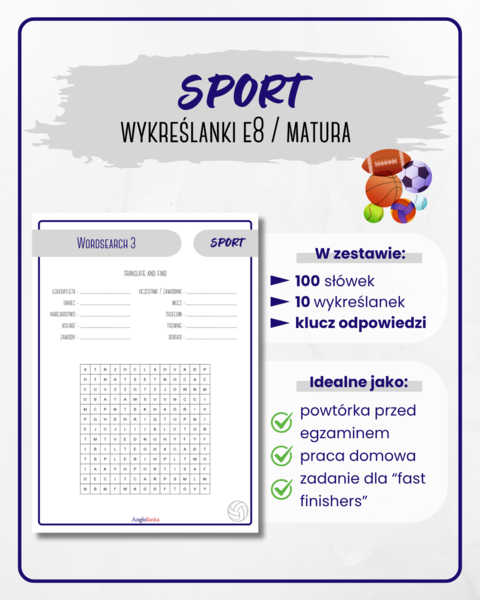 Wykreślanki - Sport | Egzamin 8-klasisty | Matura