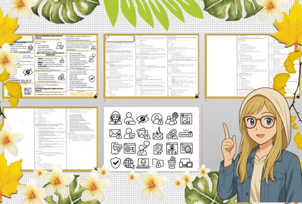 Sketchnotka/notatka dla ucznia i osobna notatka jako przypomnienie dla nauczyciela w pdf. Temat "Czy jestem anonimowy w Internecie?". Edukacja zdrowotna. Klasa 4.