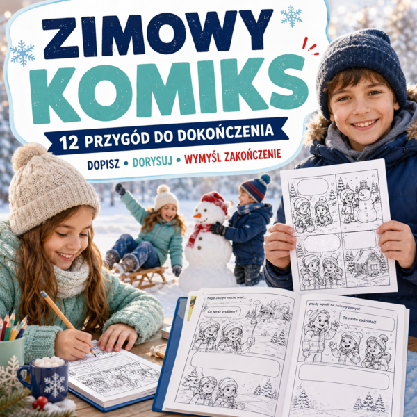 Zimowy komiks — 12 przygód do dokończenia