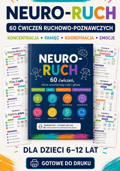 🧠✨ NEURO-RUCH – 60 ćwiczeń ruchowo-poznawczych ✨🏃