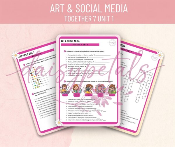 Art & Social Media – Mega Zestaw Kart Pracy (Together 7 Unit 1) + KLUCZ