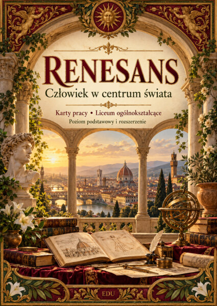 RENESANS — człowiek w centrum świata | LO | 22 karty dwustronne, 132 zadania i klucze