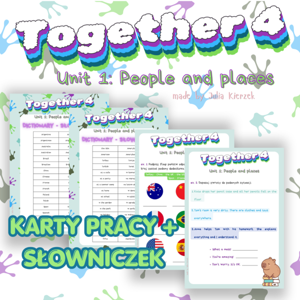 Together 4 Unit 1 – karty pracy + słowniczek | 9 zadań