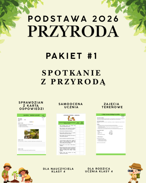 Przyroda. Klasa 4. Pakiet materiałów. Dział 1. Spotkanie z przyrodą. Nowa podstawa programowa 2026.
