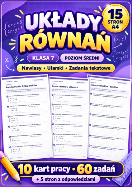 UKŁADY RÓWNAŃ-ŚREDNIE-klasa 7