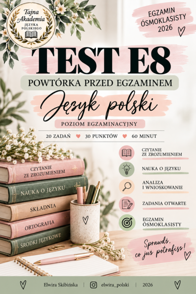 Powtórka przed E8 - GRAMATYKA I JĘZYK + klucz odpowiedzi
