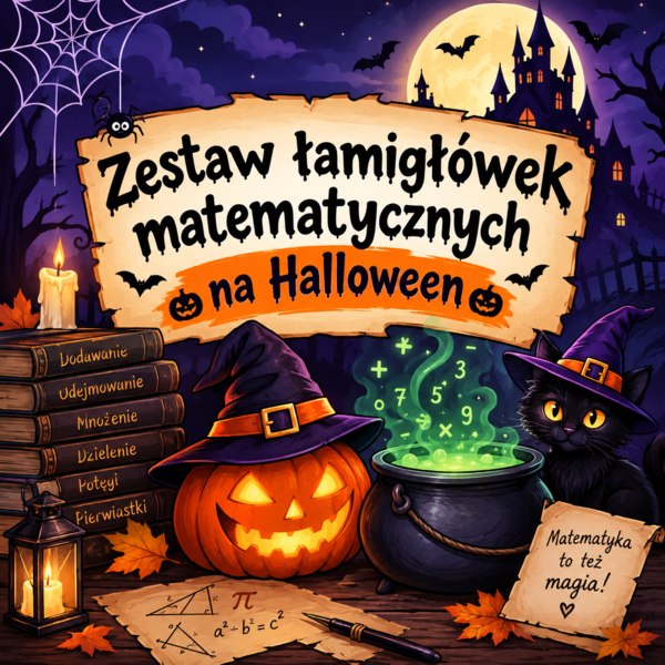 Zestaw łamigłówek matematycznych na Halloween