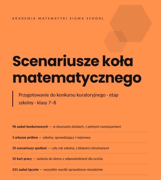 Scenariusze koła matematycznego przygotowującego do konkursu kuratoryjnego, klasy 7–8 (PDF + plan pracy w Wordzie)