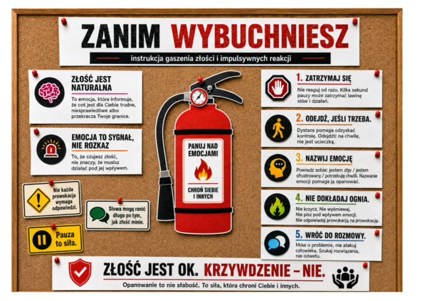 ZANIM WYBUCHNIESZ – wielkoformatowa gazetka o złości i panowaniu nad emocjami | klasy 5–8