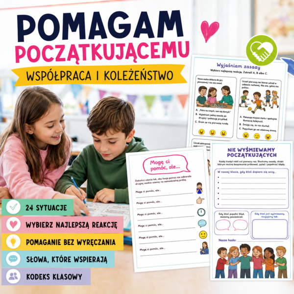 Pomagam początkującemu — 24 sytuacje współpracy i koleżeństwa