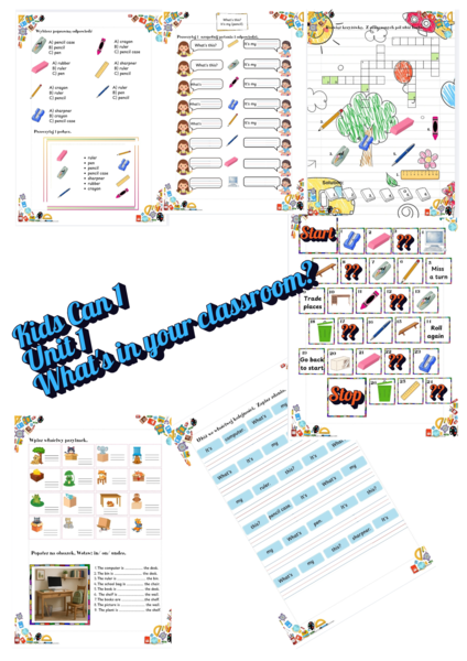 Karty pracy, materiały dodatkowe Kids Can 1 Unit 1 What's in your classroom?