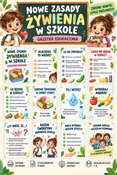 Gazetka ,,Nowe zasady żywienia w szkole''
