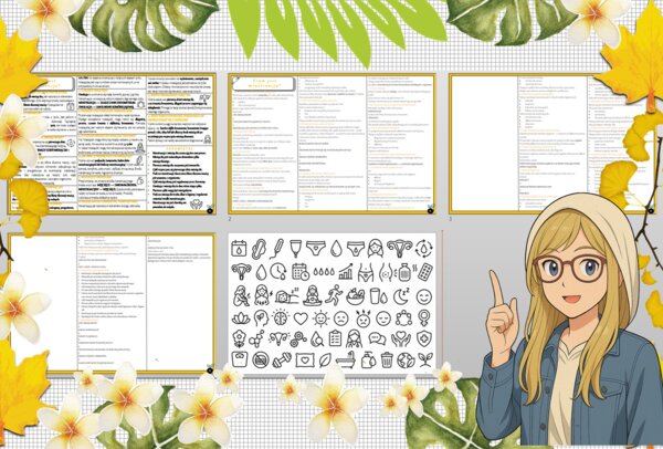Sketchnotka/notatka - dla ucznia i przypomnienie dla nauczyciela w pdf. Temat "Czym jest menstruacja?". Edukacja zdrowotna. Klasa 6.