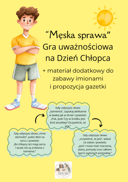 "Męska sprawa" - gra uważnościowa na Dzień Chłopca dla klas 4-8
