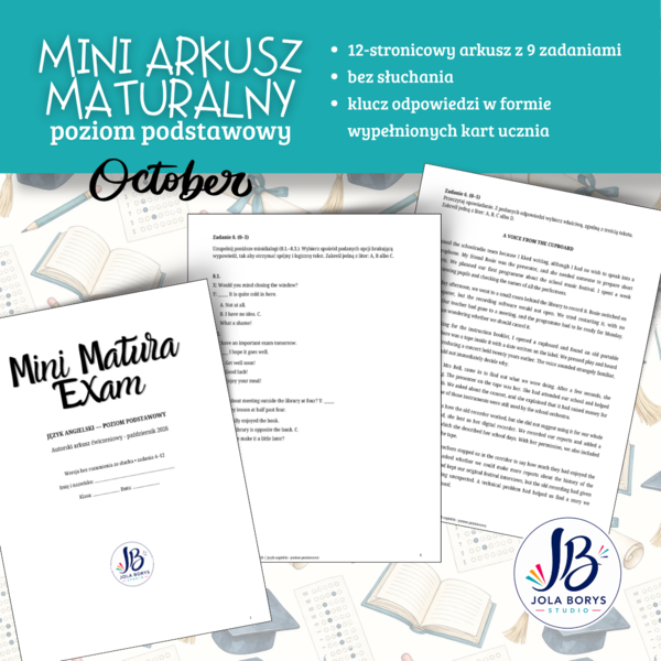 Mini Matura – Październik 2026 | Język angielski – poziom podstawowy