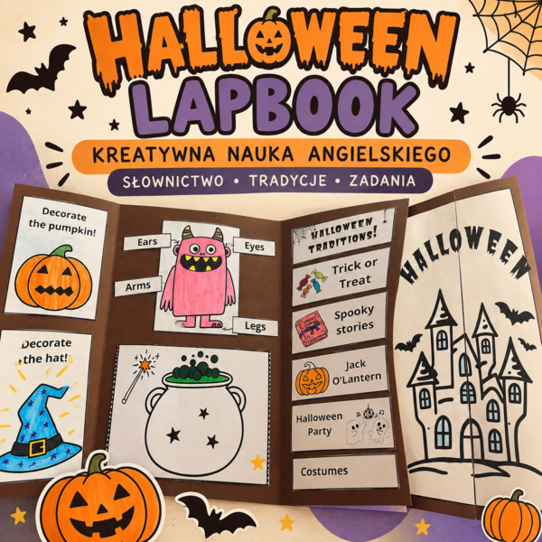 Halloween Lapbook - kreatywna nauka angielskiego dla klas 1-3