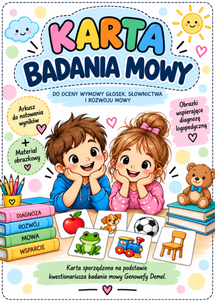 Karta Badania Mowy – arkusz + materiał obrazkowy PDF