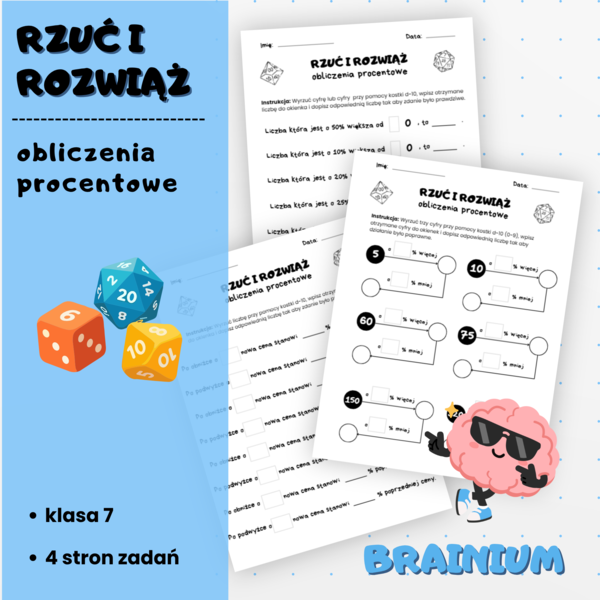 RZUĆ I ROZWIĄŻ - obliczenia procentowe