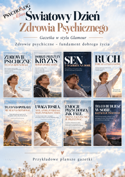 Zdrowie Psychiczne - Fundament życia-plakaty, gazetka o dobrostanie psychicznym