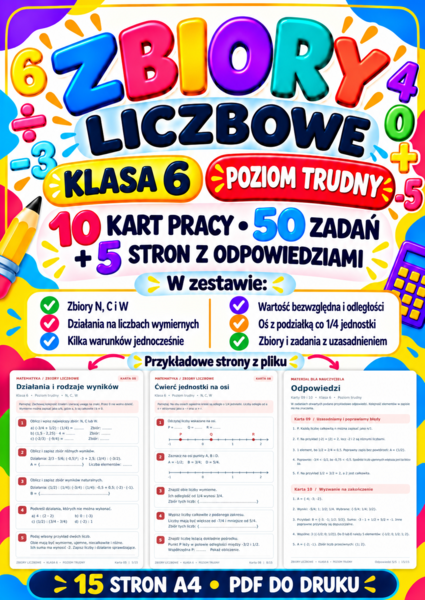 ZBIORY LICZBOWE-TRUDNE-klasa 6