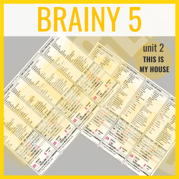 Brainy 5  unit 2 -  THIS IS MY HOUSE - zakładki do książki
