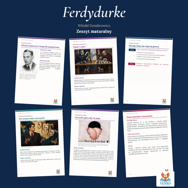 Ferdydurke — Witold Gombrowicz | Zeszyt maturalny: szczegółowe omówienie, 224 zadania i klucz odpowiedzi