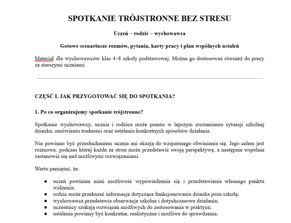 Spotkania trójstronne bez stresu