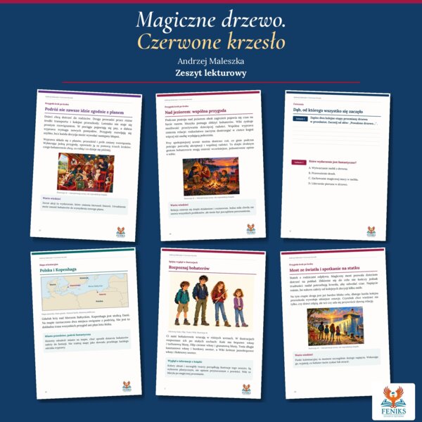 Magiczne drzewo. Czerwone krzesło — Andrzej Maleszka | Zeszyt ucznia szkoły podstawowej: szczegółowe omówienie, 80 zadań i klucz odpowiedzi