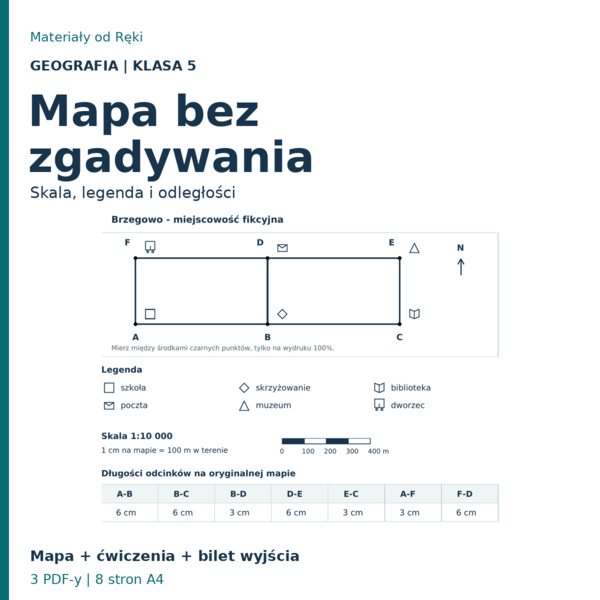 Mapa i skala - klasa 5 | Mapa bez zgadywania