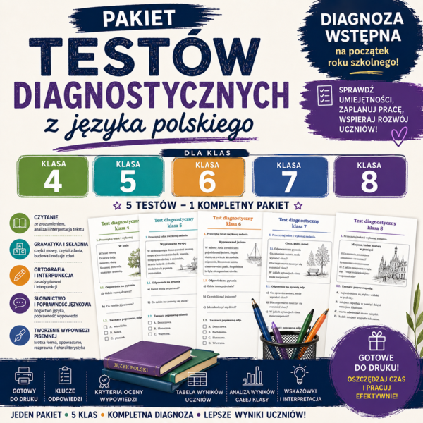 Diagnoza wstępna- pakiet dla klas 4-8