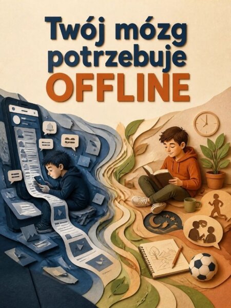 Twój mózg potrzebuje OFFLINE – higiena cyfrowa, czas ekranowy i koncentracja | 9 plansz edukacyjnych