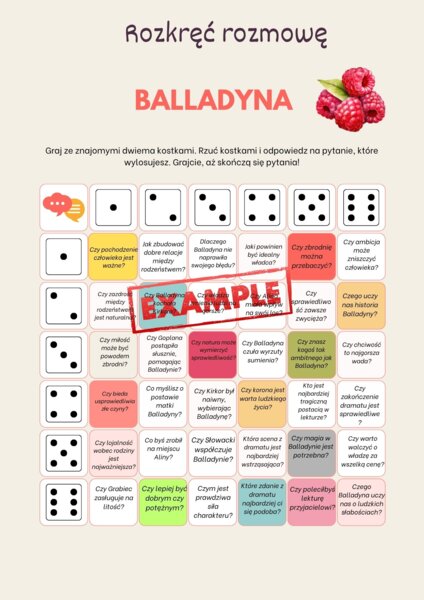 Plansza dyskusyjna, Balladyna, pdf
