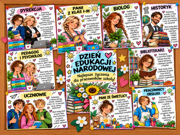 Dzień Edukacji Narodowej_życzenia dla pracowników szkoły portrety