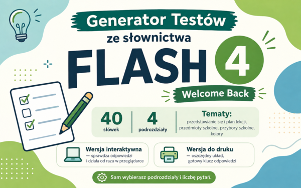 Generator testów Flash 4, Welcome Back