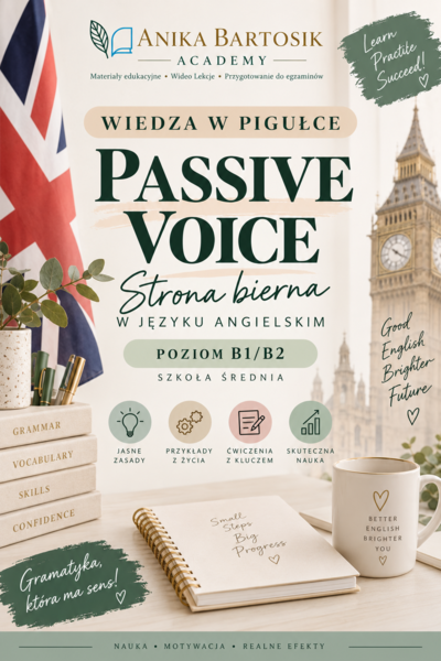 Wiedza w pigułce – Passive Voice | Strona bierna | B1/B2 | szkoła średnia
