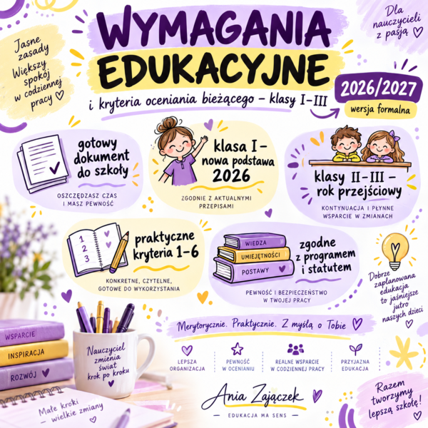 Wymagania edukacyjne i kryteria oceniania bieżącego – klasy I–III, 2026/2027