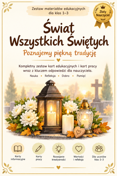 Świat Wszystkich Świętych – karty edukacyjne i karty pracy dla klas 1–3