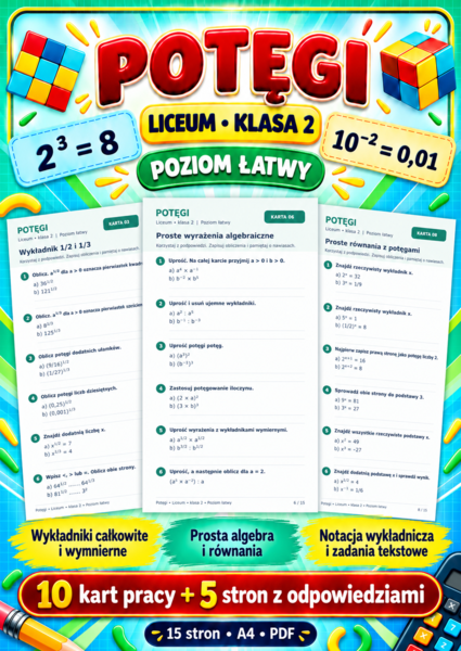 POTĘGI-LICEUM-ŁATWE-klasa 2