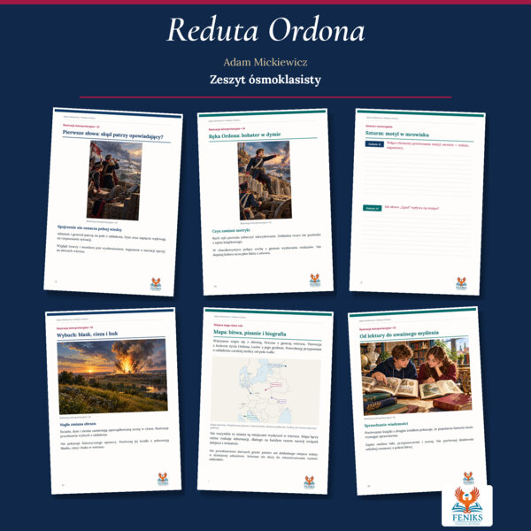 Reduta Ordona — Adam Mickiewicz | Zeszyt ósmoklasisty: szczegółowe omówienie, 164 zadania i klucz odpowiedzi
