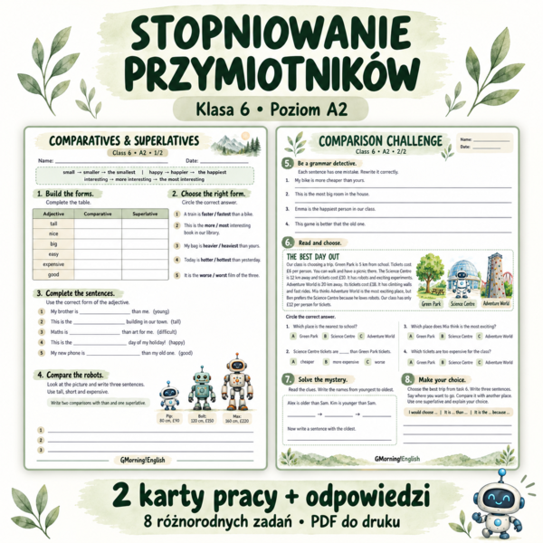 Stopniowanie przymiotników - klasa 5/6